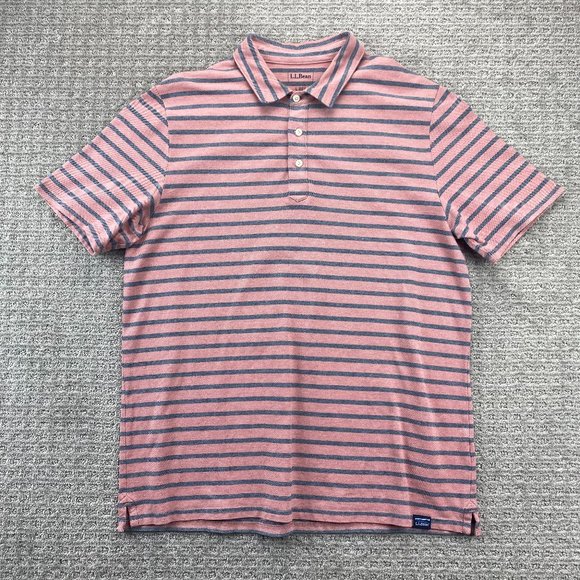 L.L. Bean Shirts Ll Bean Polo Shirt Men Large L Reg Salmon Pink